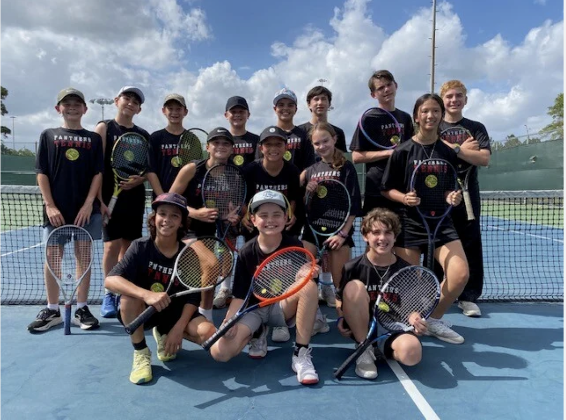 Frank Black Middle School tennis group